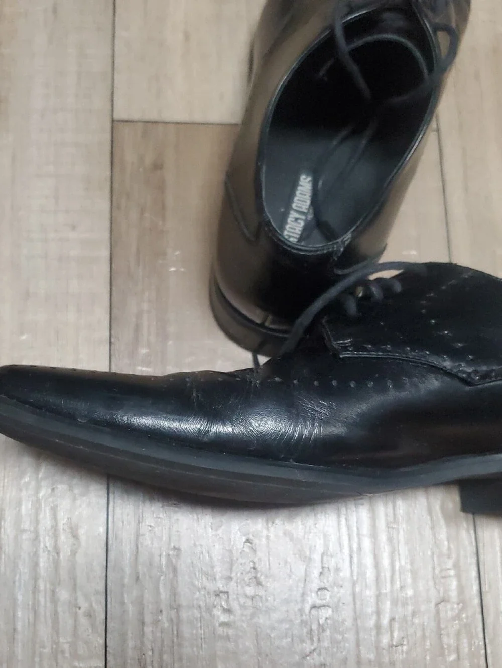 Stacy Adams Black Leather Lace-Up Dress Oxfords